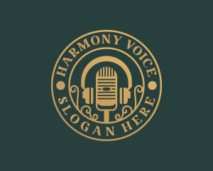 Radio Microphone Podcast logo design