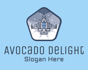 Spaceship Rocket Fighter Jet logo design