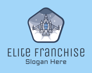 Spaceship Rocket Fighter Jet logo design