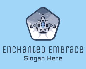 Spaceship Rocket Fighter Jet logo design