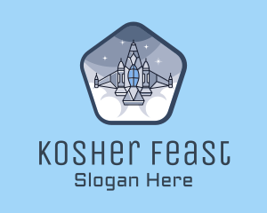 Spaceship Rocket Fighter Jet logo design