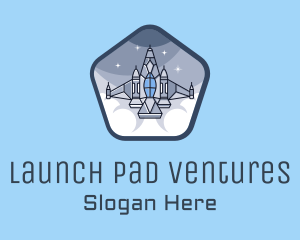 Spaceship Rocket Fighter Jet logo design