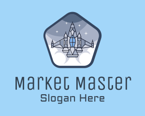 Spaceship Rocket Fighter Jet logo design