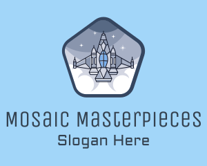 Spaceship Rocket Fighter Jet logo design