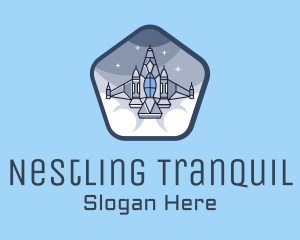 Spaceship Rocket Fighter Jet logo design