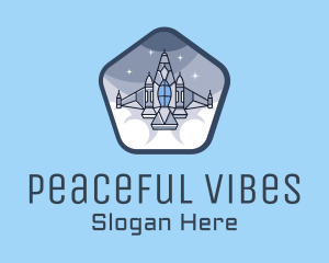 Spaceship Rocket Fighter Jet logo design