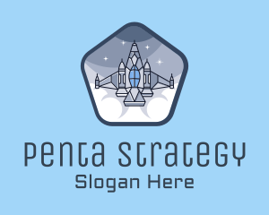 Spaceship Rocket Fighter Jet logo