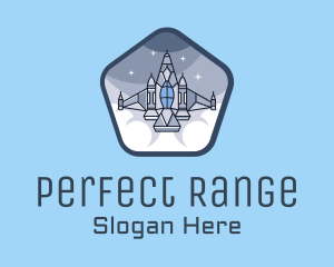 Spaceship Rocket Fighter Jet logo design