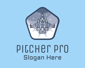 Spaceship Rocket Fighter Jet logo design