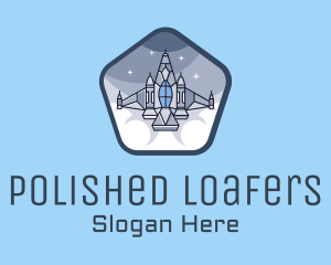 Spaceship Rocket Fighter Jet logo design