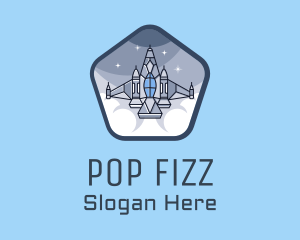 Spaceship Rocket Fighter Jet logo design