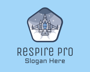 Spaceship Rocket Fighter Jet logo design