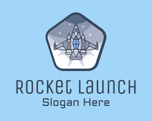 Spaceship Rocket Fighter Jet logo