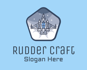 Spaceship Rocket Fighter Jet logo design