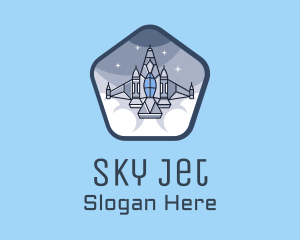 Spaceship Rocket Fighter Jet logo