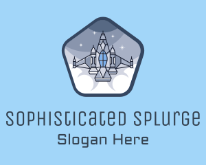 Spaceship Rocket Fighter Jet logo design