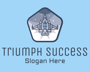 Spaceship Rocket Fighter Jet logo design