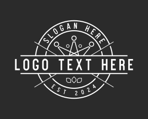 Hipster Crown Badge logo