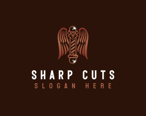 Barbershop Haircut Wings logo design