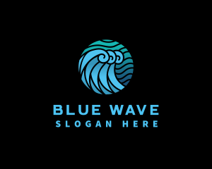 Wave Water Ocean logo design