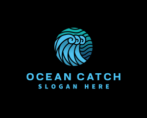 Wave Water Ocean logo design