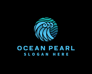 Wave Water Ocean logo design