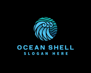 Wave Water Ocean logo design