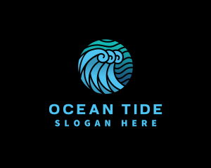 Wave Water Ocean logo design