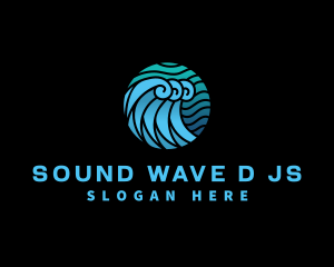 Wave Water Ocean logo design