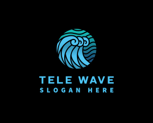 Wave Water Ocean logo design