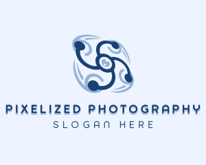 Quadcopter Drone Lens logo design