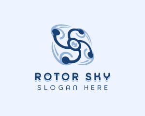 Quadcopter Drone Lens logo design