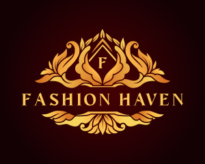 Fashion Floral Crest logo design