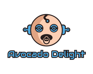 Robot Baby Manchild logo design