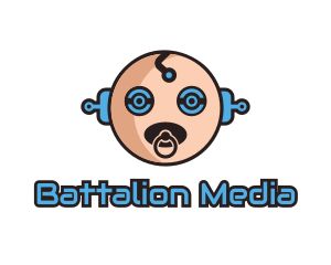 Robot Baby Manchild logo design