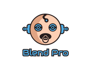 Robot Baby Manchild logo design