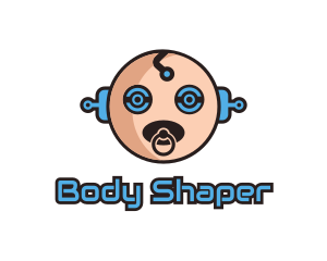 Robot Baby Manchild logo design