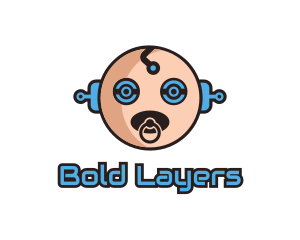 Robot Baby Manchild logo design