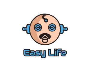 Robot Baby Manchild logo design