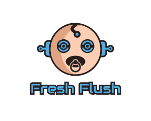 Robot Baby Manchild logo design