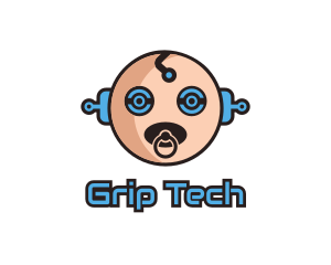 Robot Baby Manchild logo design