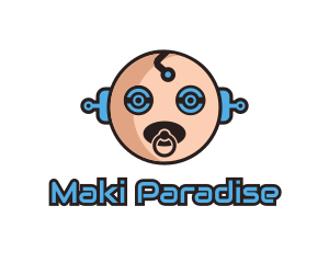 Robot Baby Manchild logo design