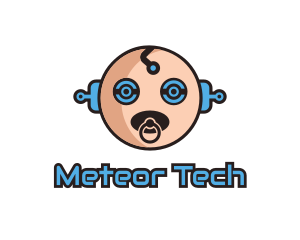 Robot Baby Manchild logo design