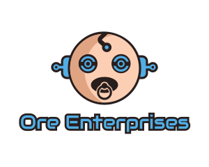 Robot Baby Manchild logo design