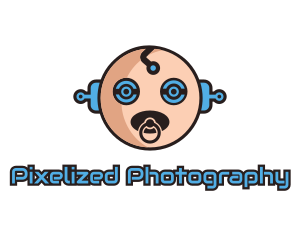 Robot Baby Manchild logo design