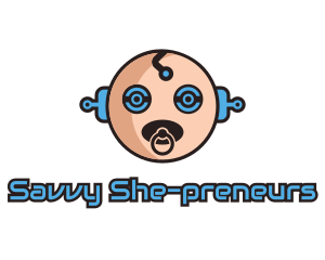 Robot Baby Manchild logo design