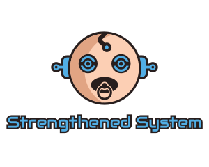 Robot Baby Manchild logo design