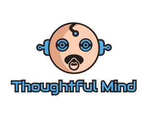 Robot Baby Manchild logo design