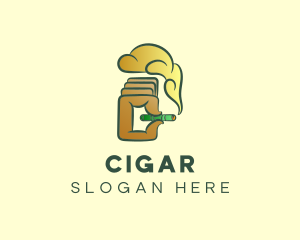 Hand Smoking Joint logo design