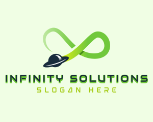 Alien UFO Infinity logo design